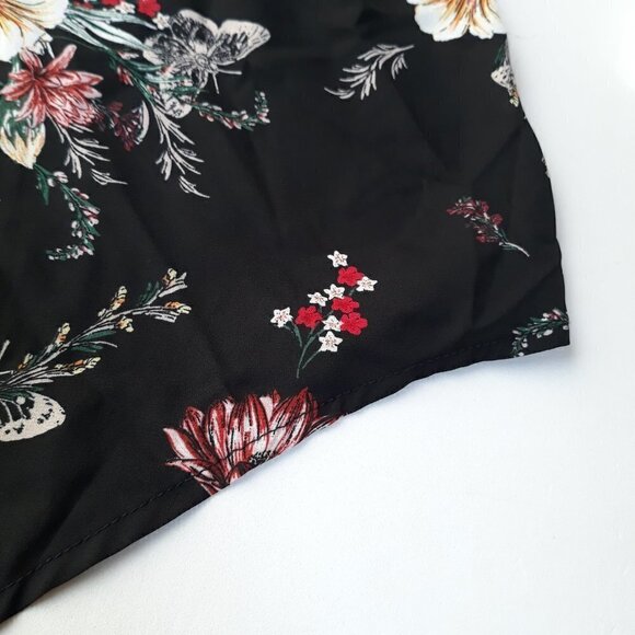 Torrid Black Floral Blouse Plus Size Top Sz 3 (3X) - Picture 5 of 8